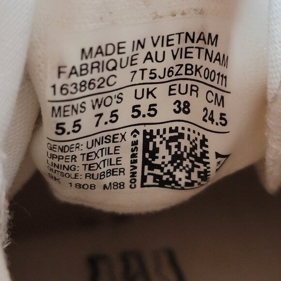 Converse X Offwhite Chuck Taylor Hi Shoes Mens Size 5.5 Womens 7.5 CTAS 163862C - Picture 8 of 8